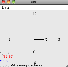 analoge Uhr, initial Zustand